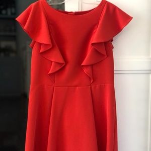 Milly Minis Orange/Red Ruffle Dress